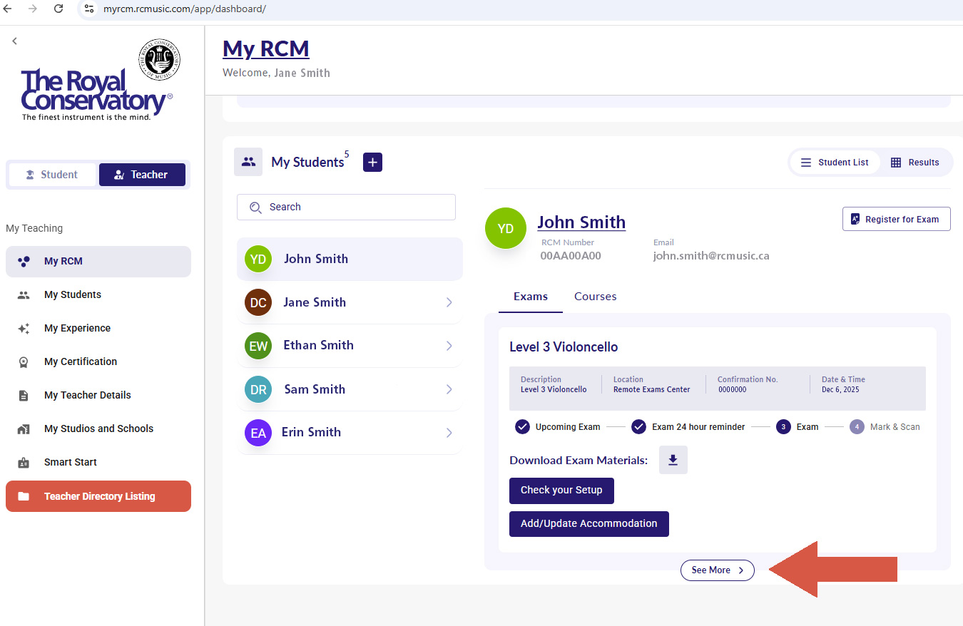 MyRCM dashboard