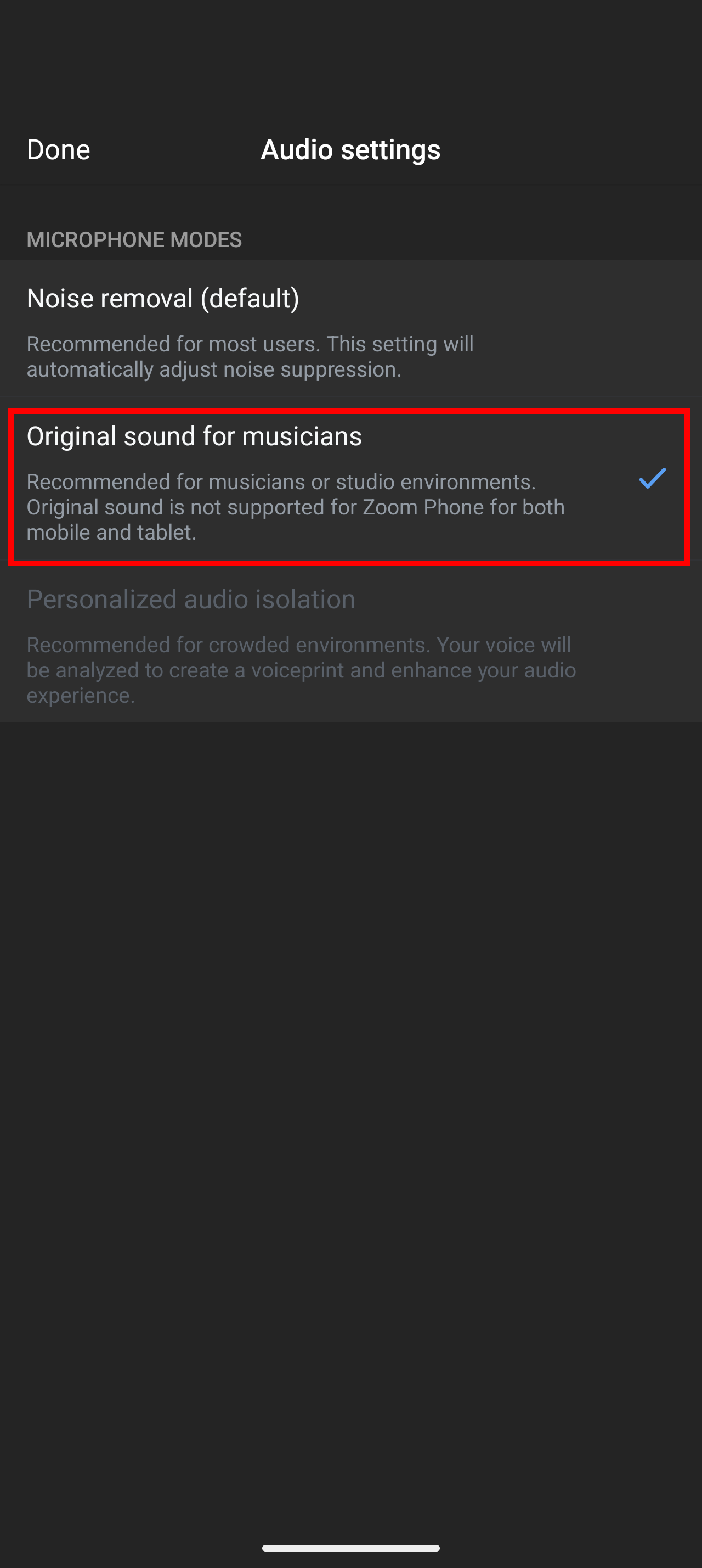 Screenshot highlighting the 