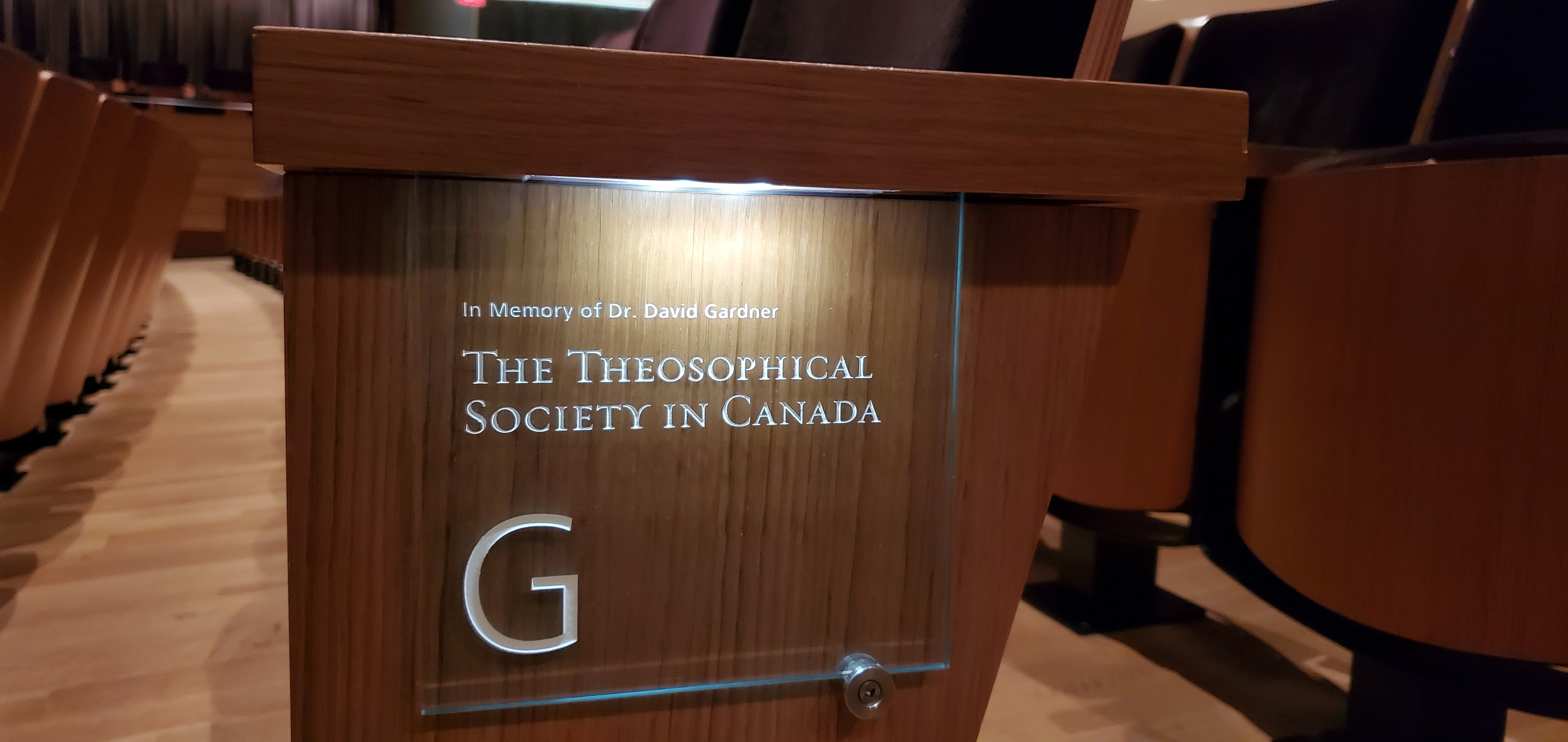 Named seat in Koerner Hall