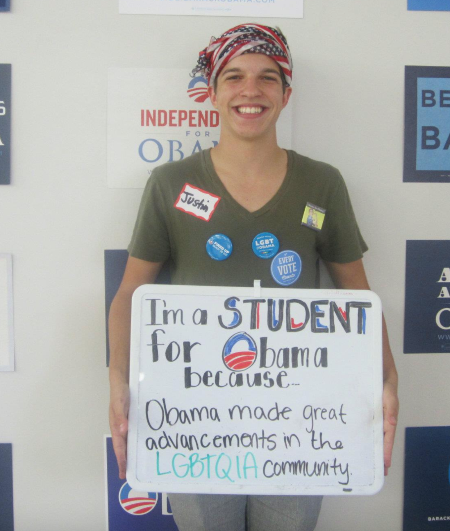 Justin Wisner working for Barack Obama’s re-election campaign in 2012