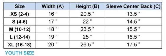 Youth T-shirt Sizes